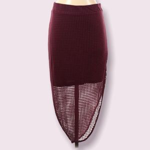 Apres Ramy Brook Women’s Casual Burgandy MIDI Skirt